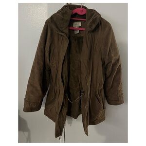 LL Bean Brown Jacket with Hood Size Medium